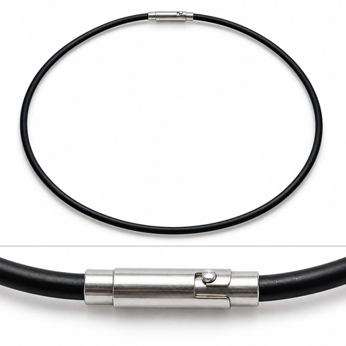 Kautschukband halsband schwarz - kautschukband,