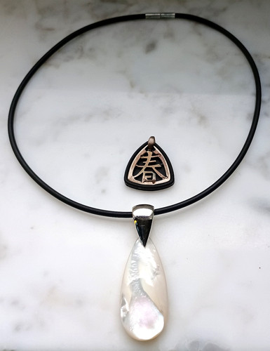 Perlmutt collier 925 silber - perlmutt,